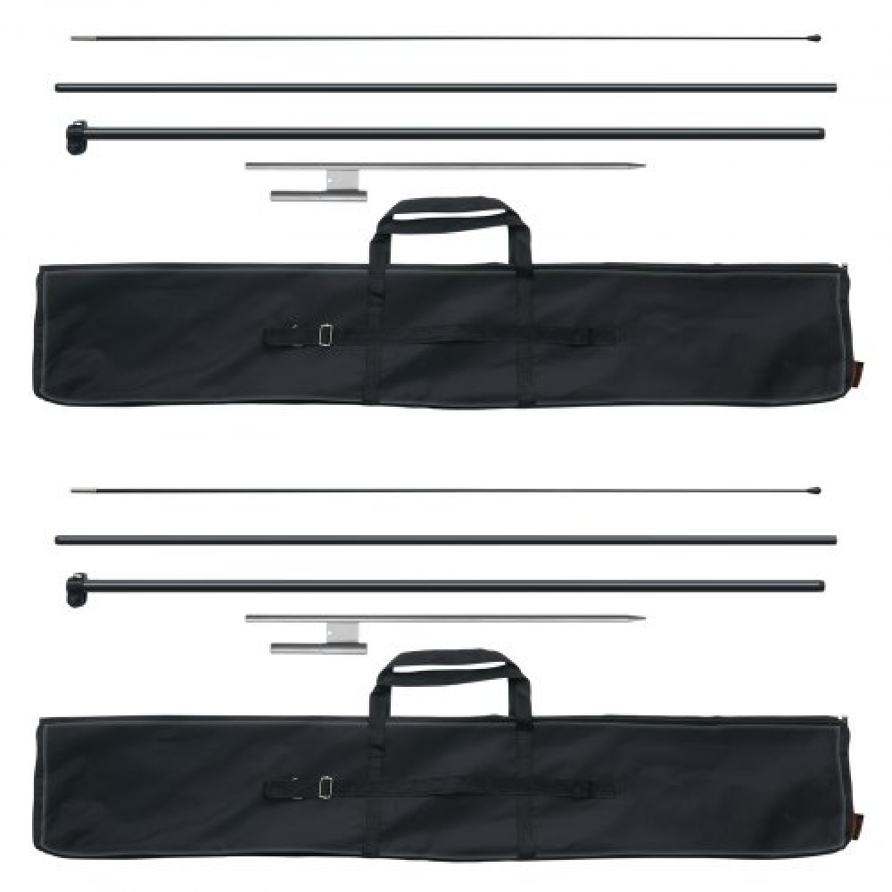 VEVOR Feather Flag Pole Kit 2 Packs Swooper Flag Pole 12.7 ft with Ground Stakes