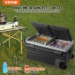 Ψυγείο αυτοκινήτου VEVOR, Ψυγείο αυτοκινήτου 12 Volt, φορητός καταψύκτης διπλής ζώνης 95 L με ρόδες και λαβή, -4℉-68℉, 12/24V DC και 100-240V AC Compressor Cooler για εξωτερικούς χώρους, κάμπινγκ