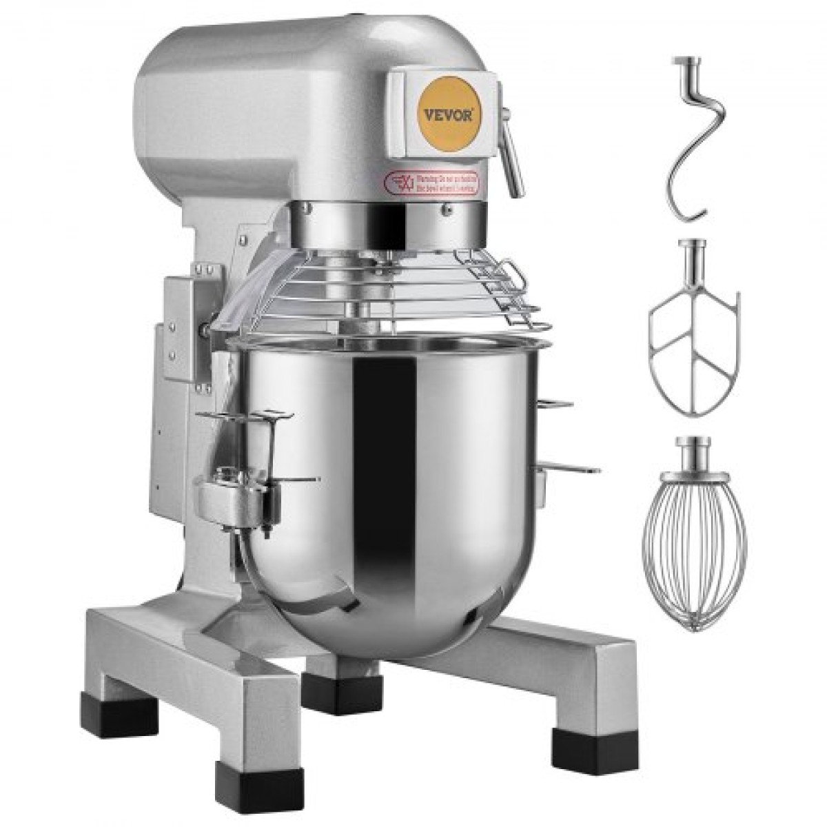 VEVOR Commercial Food Mixer, 18,7L Commercial Stand Mixer με 3 Ρυθμιζόμενες ταχύτητες, 1100W Ζυμίξερ με μπολ από ανοξείδωτο ατσάλι και 3 εξαρτήματα ανάμειξης, Ιδανικό για εστιατόριο, αρτοποιείο, ζαχαροπλαστείο, Caf