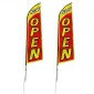 VEVOR Open Flags με Pole Kit, Advertising Flags για επιχειρήσεις εκτός, Advertising Feather Flag Kit, Περιλαμβάνει 2 Flags banner, 2 Poles, 2 Ground Stakes, Open Sign Swooper Flags for Business 16,3 FT