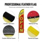 VEVOR Open Flags με Pole Kit, Advertising Flags για επιχειρήσεις εκτός, Advertising Feather Flag Kit, Περιλαμβάνει 2 Flags banner, 2 Poles, 2 Ground Stakes, Open Sign Swooper Flags for Business 16,3 FT
