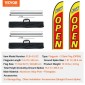 VEVOR Open Flags με Pole Kit, Advertising Flags για επιχειρήσεις εκτός, Advertising Feather Flag Kit, Περιλαμβάνει 2 Flags banner, 2 Poles, 2 Ground Stakes, Open Sign Swooper Flags for Business 16,3 FT