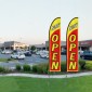 VEVOR Open Flags με Pole Kit, Advertising Flags για επιχειρήσεις εκτός, Advertising Feather Flag Kit, Περιλαμβάνει 2 Flags banner, 2 Poles, 2 Ground Stakes, Open Sign Swooper Flags for Business 16,3 FT