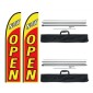 VEVOR Open Flags με Pole Kit, Advertising Flags για επιχειρήσεις εκτός, Advertising Feather Flag Kit, Περιλαμβάνει 2 Flags banner, 2 Poles, 2 Ground Stakes, Open Sign Swooper Flags for Business 16,3 FT