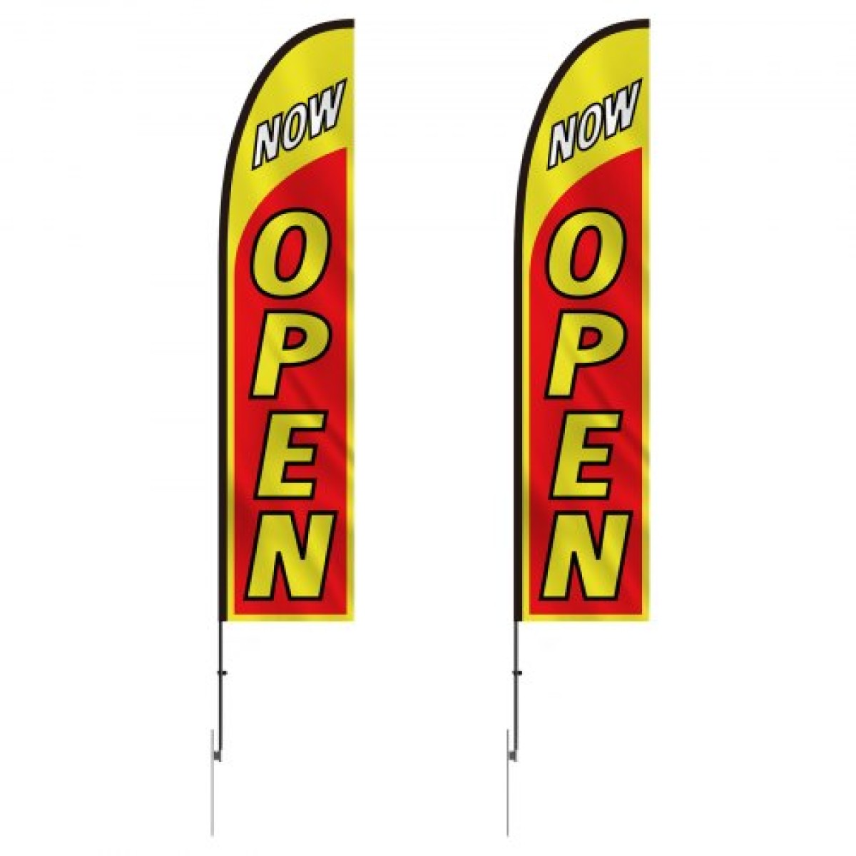 VEVOR Open Flags με Pole Kit, Advertising Flags για επιχειρήσεις εκτός, Advertising Feather Flag Kit, Περιλαμβάνει 2 Flags banner, 2 Poles, 2 Ground Stakes, Open Sign Swooper Flags for Business 16,3 FT