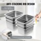 VEVOR 6 Pack Pans Hotel, 1/2 Size Anti-Jam Steam Pan, 0,8mm πάχος από ανοξείδωτο ατσάλι Επιτραπέζιο ταψί εστιατορίου, 6 ιντσών βαθύ εμπορικό επιτραπέζιο τηγάνι, τροφοδοσία αποθήκευσης τροφίμων, για βιομηχανικό και επιστημονικό