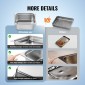 VEVOR 6 Pack Pans Hotel, 1/2 Size Anti-Jam Steam Pan, 0,8mm πάχος από ανοξείδωτο ατσάλι Επιτραπέζιο ταψί εστιατορίου, 6 ιντσών βαθύ εμπορικό επιτραπέζιο τηγάνι, τροφοδοσία αποθήκευσης τροφίμων, για βιομηχανικό και επιστημονικό