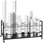 VEVOR Blueprint Storage Rack, 50 Slots Στήριγμα σχεδιαγράμματος με ρόδες, Κινητό μεταλλικό καλάθι αποθήκευσης σχεδιαγράμματος για σχέδιο κατασκευής χάρτη αφίσα Αρχιτεκτονικό, θήκη αρχείων σε ρολό για σπίτι, γραφείο, σχολείο