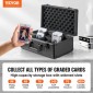 Κουτί αποθήκευσης καρτών VEVOR Graded Card Slots, 4 Slots, Graded Sports Card Holder Case Cards with Key Lock Foam Dividers, for 96 Graded Card PSA 68 BGS Graded Cards 76 SGC Cards 348 Top Loaders or 999+ Loose Cards