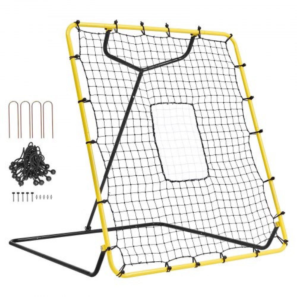 VEVOR Baseball And Softball Rebounder Net, 4 x 4,5 Feet PitchBack Baseball Nest for Pitching and Fielding Training, Pitch Return Trainer Rebound Net with Pitching Target, 4 ρυθμιζόμενες γωνίες