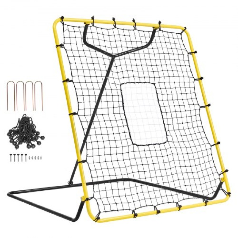 VEVOR Baseball And Softball Rebounder Net, 4 x 4,5 Feet PitchBack Baseball Nest for Pitching and Fielding Training, Pitch Return Trainer Rebound Net with Pitching Target, 4 ρυθμιζόμενες γωνίες