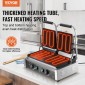 Εμπορική σχάρα Panini VEVOR, Ηλεκτρικό σάντουιτς Panini Maker 3600W, Ανοξείδωτη ψησταριά διπλής πρέσας σάντουιτς, ψησταριά Panini με έλεγχο θερμοκρασίας, 48x23 cm Επίπεδη εμαγιέ πλάκα για μπριζόλα χάμπουργκερ μπέικον