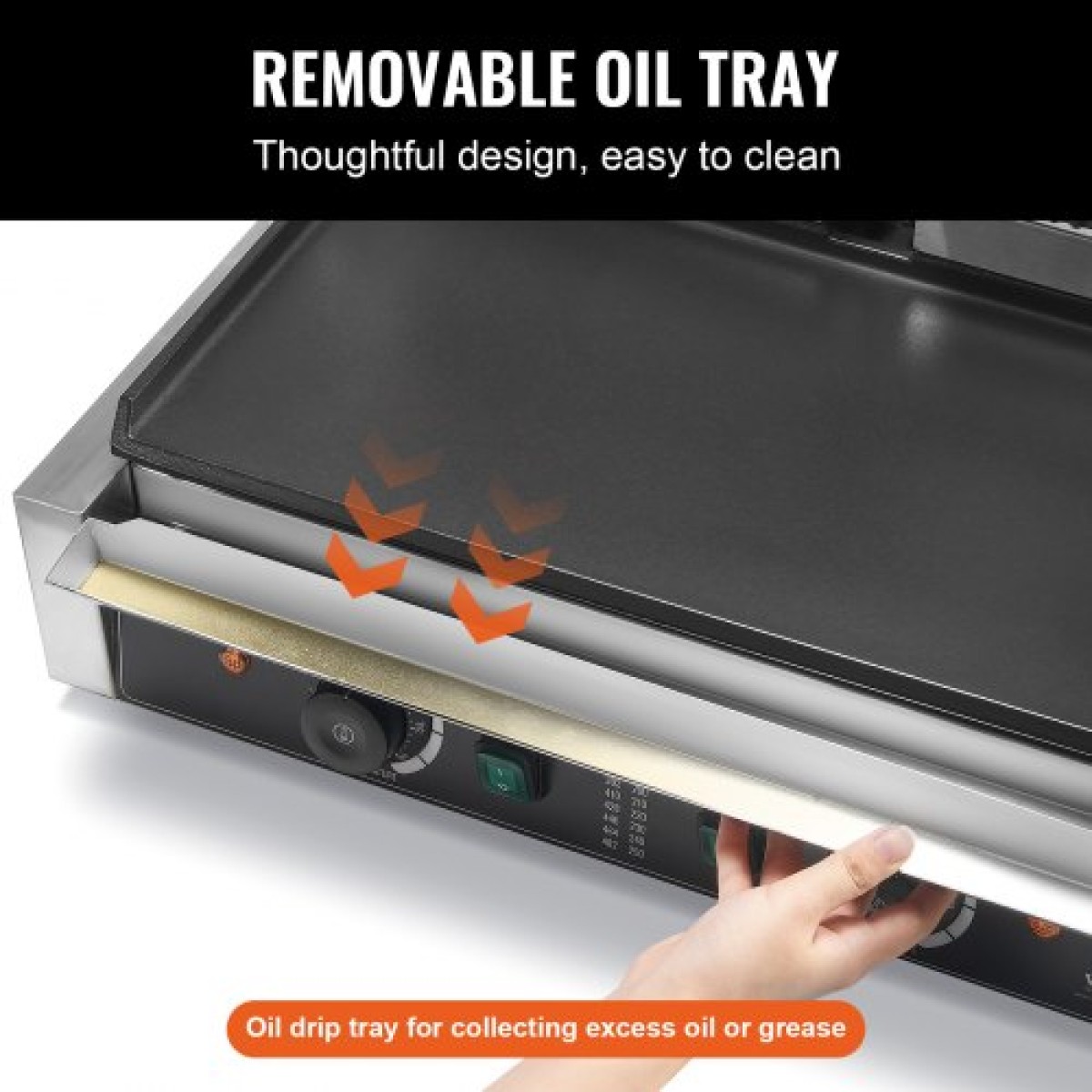 Εμπορική σχάρα Panini VEVOR, Ηλεκτρικό σάντουιτς Panini Maker 3600W, Ανοξείδωτη ψησταριά διπλής πρέσας σάντουιτς, ψησταριά Panini με έλεγχο θερμοκρασίας, 48x23 cm Επίπεδη εμαγιέ πλάκα για μπριζόλα χάμπουργκερ μπέικον