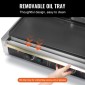 Εμπορική σχάρα Panini VEVOR, Ηλεκτρικό σάντουιτς Panini Maker 3600W, Ανοξείδωτη ψησταριά διπλής πρέσας σάντουιτς, ψησταριά Panini με έλεγχο θερμοκρασίας, 48x23 cm Επίπεδη εμαγιέ πλάκα για μπριζόλα χάμπουργκερ μπέικον