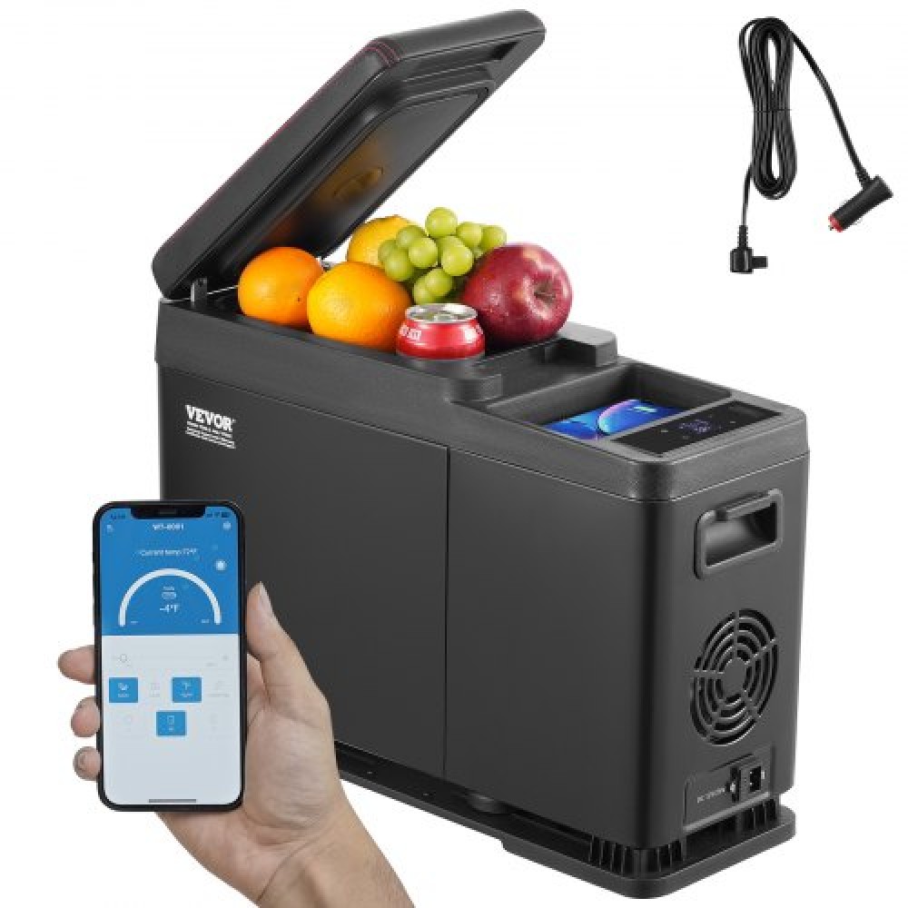 Ψυγείο αυτοκινήτου VEVOR, 12 Volt υποβραχιόνιο αυτοκινήτου Ψυγείο Ψυγείο, Μονόζωνη φορητή κατάψυξη 8 L, -4℉-68℉ Ρυθμιζόμενο εύρος, 12/24V DC και 100-240V AC συμπιεστής ψύκτη για εξωτερικούς χώρους, κάμπινγκ