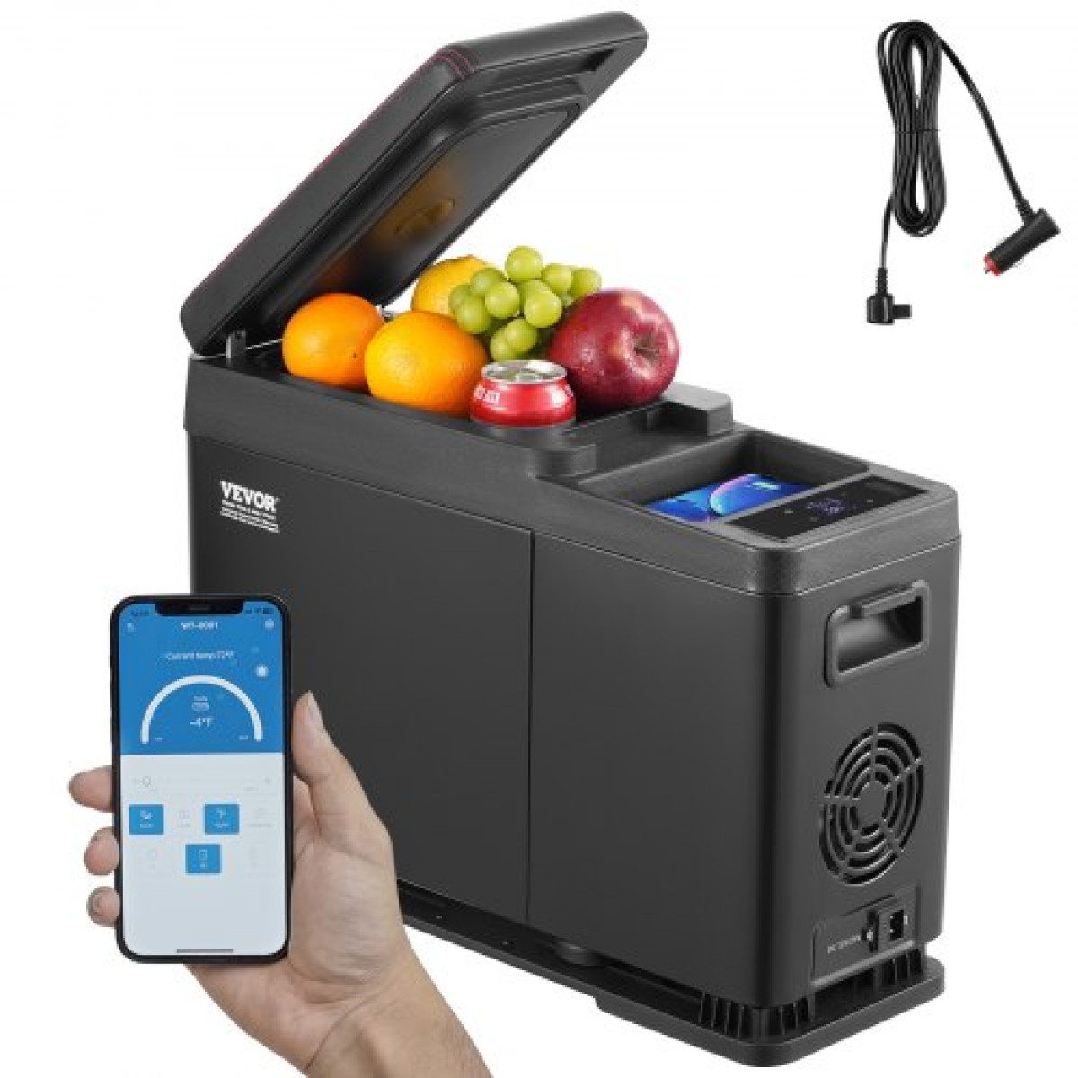 Ψυγείο αυτοκινήτου VEVOR, 12 Volt υποβραχιόνιο αυτοκινήτου Ψυγείο Ψυγείο, Μονόζωνη φορητή κατάψυξη 8 L, -4℉-68℉ Ρυθμιζόμενο εύρος, 12/24V DC και 100-240V AC συμπιεστής ψύκτη για εξωτερικούς χώρους, κάμπινγκ