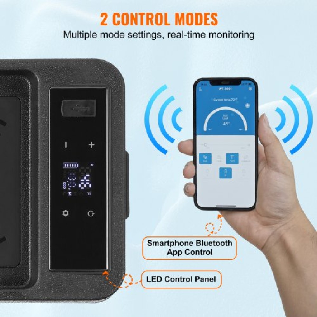 Ψυγείο αυτοκινήτου VEVOR, 12 Volt υποβραχιόνιο αυτοκινήτου Ψυγείο Ψυγείο, Μονόζωνη φορητή κατάψυξη 8 L, -4℉-68℉ Ρυθμιζόμενο εύρος, 12/24V DC και 100-240V AC συμπιεστής ψύκτη για εξωτερικούς χώρους, κάμπινγκ