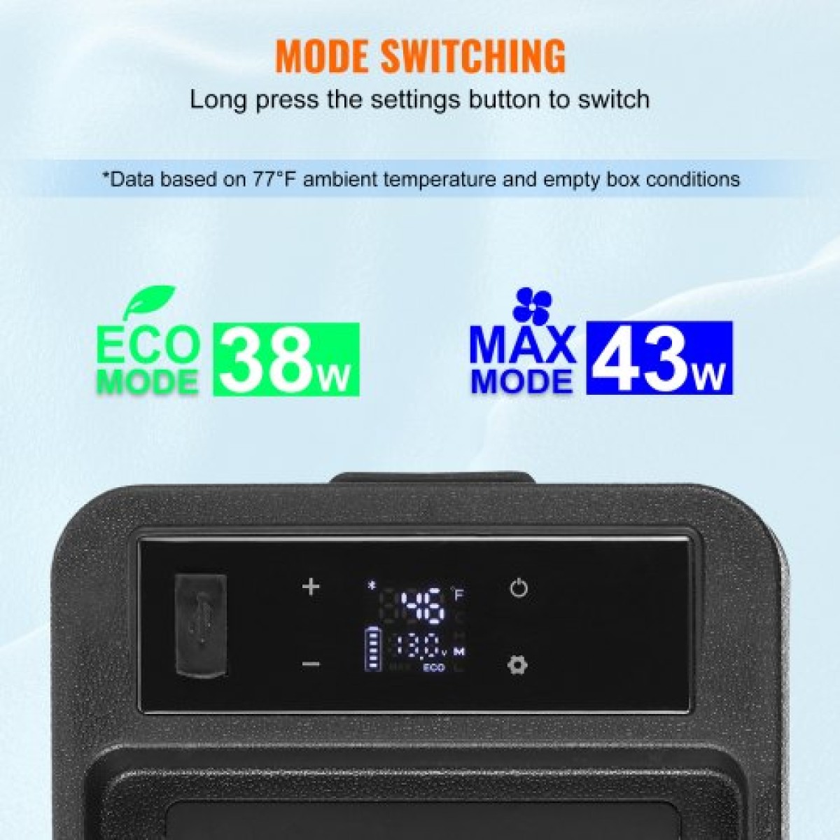 Ψυγείο αυτοκινήτου VEVOR, 12 Volt υποβραχιόνιο αυτοκινήτου Ψυγείο Ψυγείο, Μονόζωνη φορητή κατάψυξη 8 L, -4℉-68℉ Ρυθμιζόμενο εύρος, 12/24V DC και 100-240V AC συμπιεστής ψύκτη για εξωτερικούς χώρους, κάμπινγκ