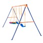 VEVOR Swing Swing για Backyard, 600lbs Load Capacity Swing Set, με 1 Swing Saucer Seat, 2 Belt Swing Settings, Heavy Duty A-Frame Metal Swing Stand και ρυθμιζόμενο σχοινί, Swingset Outdoor για παιδιά