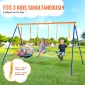 VEVOR Swing Swing για Backyard, 600lbs Load Capacity Swing Set, με 1 Swing Saucer Seat, 2 Belt Swing Settings, Heavy Duty A-Frame Metal Swing Stand και ρυθμιζόμενο σχοινί, Swingset Outdoor για παιδιά