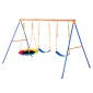 VEVOR Swing Swing για Backyard, 600lbs Load Capacity Swing Set, με 1 Swing Saucer Seat, 2 Belt Swing Settings, Heavy Duty A-Frame Metal Swing Stand και ρυθμιζόμενο σχοινί, Swingset Outdoor για παιδιά