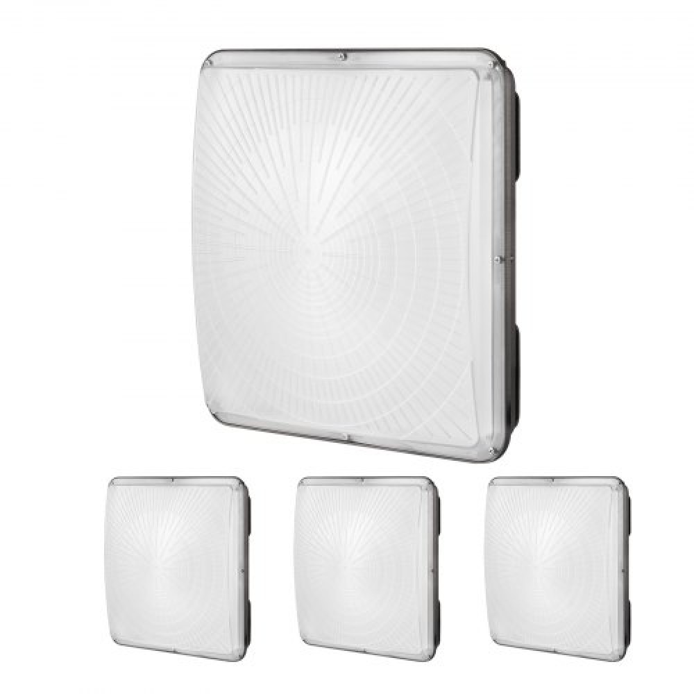 VEVOR 4 Pack LED φώτα κουβούκλιο, 150W, 16500LM 5000K Daylight Commercial Industrial Outdoor Canopy Lights, 315mm x 315mm Επιφανειακή βάση Φωτισμός οροφής για βενζινάδικο αποθήκη Garage Street Shop, IP65