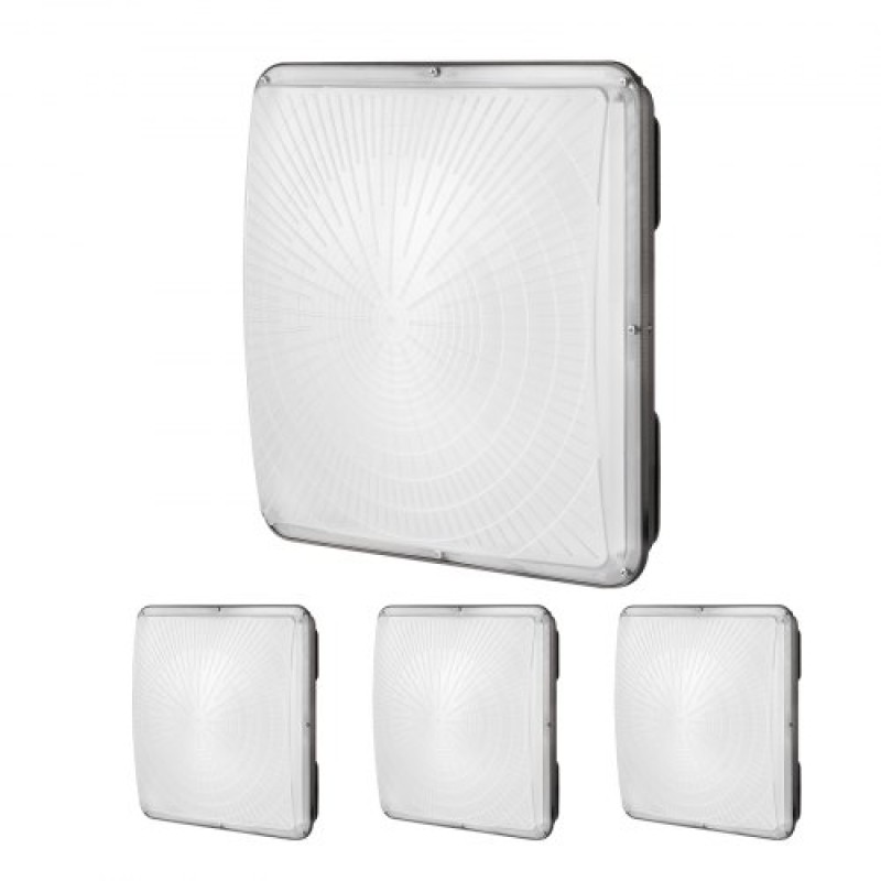 VEVOR 4 Pack LED φώτα κουβούκλιο, 150W, 16500LM 5000K Daylight Commercial Industrial Outdoor Canopy Lights, 315mm x 315mm Επιφανειακή βάση Φωτισμός οροφής για βενζινάδικο αποθήκη Garage Street Shop, IP65