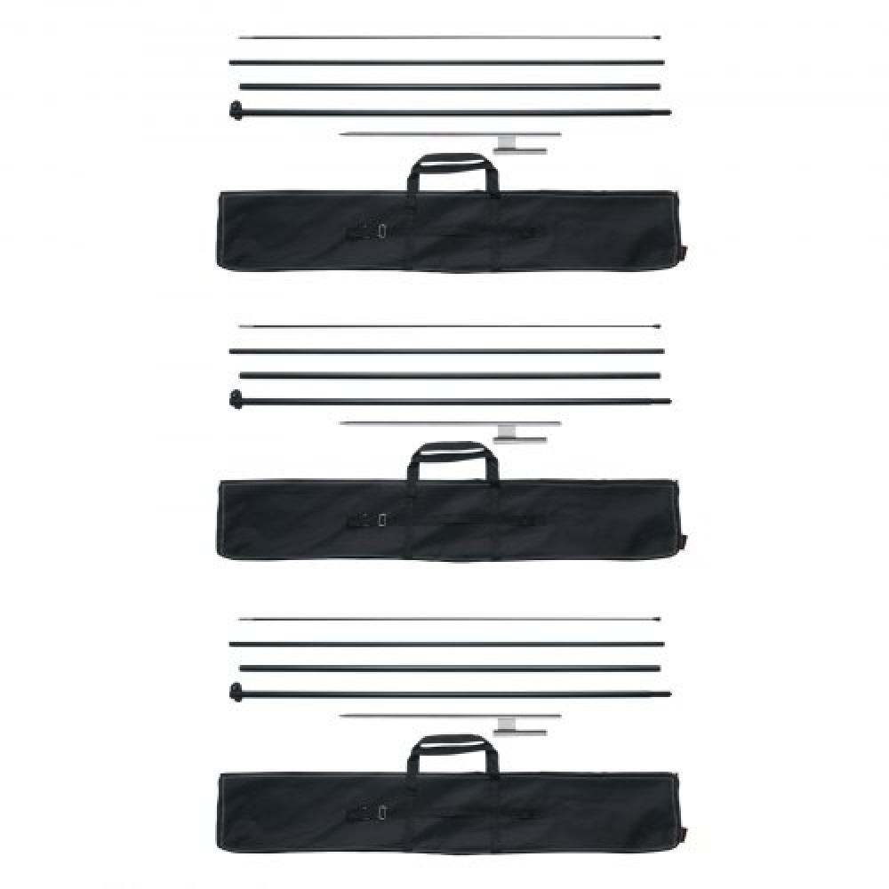 VEVOR Feather Flag Pole Kit 3 Packs Swooper Flag Pole 16.3 ft with Ground Stakes