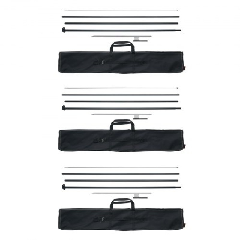 VEVOR Feather Flag Pole Kit 3 Packs Swooper Flag Pole 16.3 ft with Ground Stakes