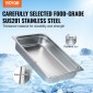 VEVOR 6 Pack Pans Hotel, Full Size Anti-Jam Steam Pan, 0,8mm πάχος από ανοξείδωτο χάλυβα Εστιατόριο Steam Pan, 4 ιντσών Deep Commercial Tags, Catering Storage Food Pan, for Industrial & Scientific