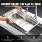VEVOR 6 Pack Pans Hotel, Full Size Anti-Jam Steam Pan, 0,8mm πάχος από ανοξείδωτο χάλυβα Εστιατόριο Steam Pan, 4 ιντσών Deep Commercial Tags, Catering Storage Food Pan, for Industrial & Scientific