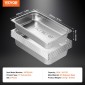 VEVOR 6 Pack Pans Hotel, Full Size Anti-Jam Steam Pan, 0,8mm πάχος από ανοξείδωτο χάλυβα Εστιατόριο Steam Pan, 4 ιντσών Deep Commercial Tags, Catering Storage Food Pan, for Industrial & Scientific