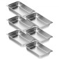 VEVOR 6 Pack Pans Hotel, Full Size Anti-Jam Steam Pan, 0,8mm πάχος από ανοξείδωτο χάλυβα Εστιατόριο Steam Pan, 4 ιντσών Deep Commercial Tags, Catering Storage Food Pan, for Industrial & Scientific