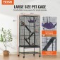 VEVOR 69" κυλιόμενο μεταλλικό κλουβί κουνάβι, μεγάλο κλουβί έθνους πλασμάτων 4 επιπέδων, μικρό κλουβί ζώων με ράμπες και δίσκο, εύκολο στη ρύθμιση για κατοικίδια αρουραίους, χάμστερ, ινδικό χοιρίδιο, τσιντσιλά, σκίουρος, σκαντζόχοιροι, λαγουδάκι
