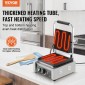 Εμπορική σχάρα Panini VEVOR, Ηλεκτρικό σάντουιτς Panini Maker 1800W, Ανοξείδωτη ψησταριά σάντουιτς με λαβή και έλεγχο θερμοκρασίας, 22x23 cm Επίπεδη εμαγιέ πλάκα, για μπριζόλα χάμπουργκερ μπέικον