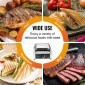 Εμπορική σχάρα Panini VEVOR, Ηλεκτρικό σάντουιτς Panini Maker 1800W, Ανοξείδωτη ψησταριά σάντουιτς με λαβή και έλεγχο θερμοκρασίας, 22x23 cm Επίπεδη εμαγιέ πλάκα, για μπριζόλα χάμπουργκερ μπέικον