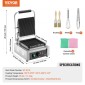 Εμπορική σχάρα Panini VEVOR, Ηλεκτρικό σάντουιτς Panini Maker 1800W, Ανοξείδωτη ψησταριά σάντουιτς με λαβή και έλεγχο θερμοκρασίας, 22x23 cm Επίπεδη εμαγιέ πλάκα, για μπριζόλα χάμπουργκερ μπέικον