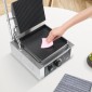 Εμπορική σχάρα Panini VEVOR, Ηλεκτρικό σάντουιτς Panini Maker 1800W, Ανοξείδωτη ψησταριά σάντουιτς με λαβή και έλεγχο θερμοκρασίας, 22x23 cm Επίπεδη εμαγιέ πλάκα, για μπριζόλα χάμπουργκερ μπέικον