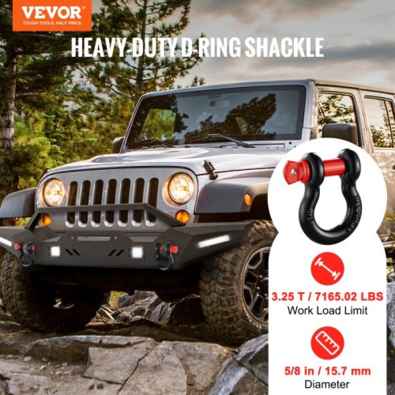 VEVOR 4 Pack 15,9 χλστ. Δακτύλιος Δακτύλιος με 19 χιλ. Βιδωτός πείρος 13 Τόνων Αντοχή θραύσης