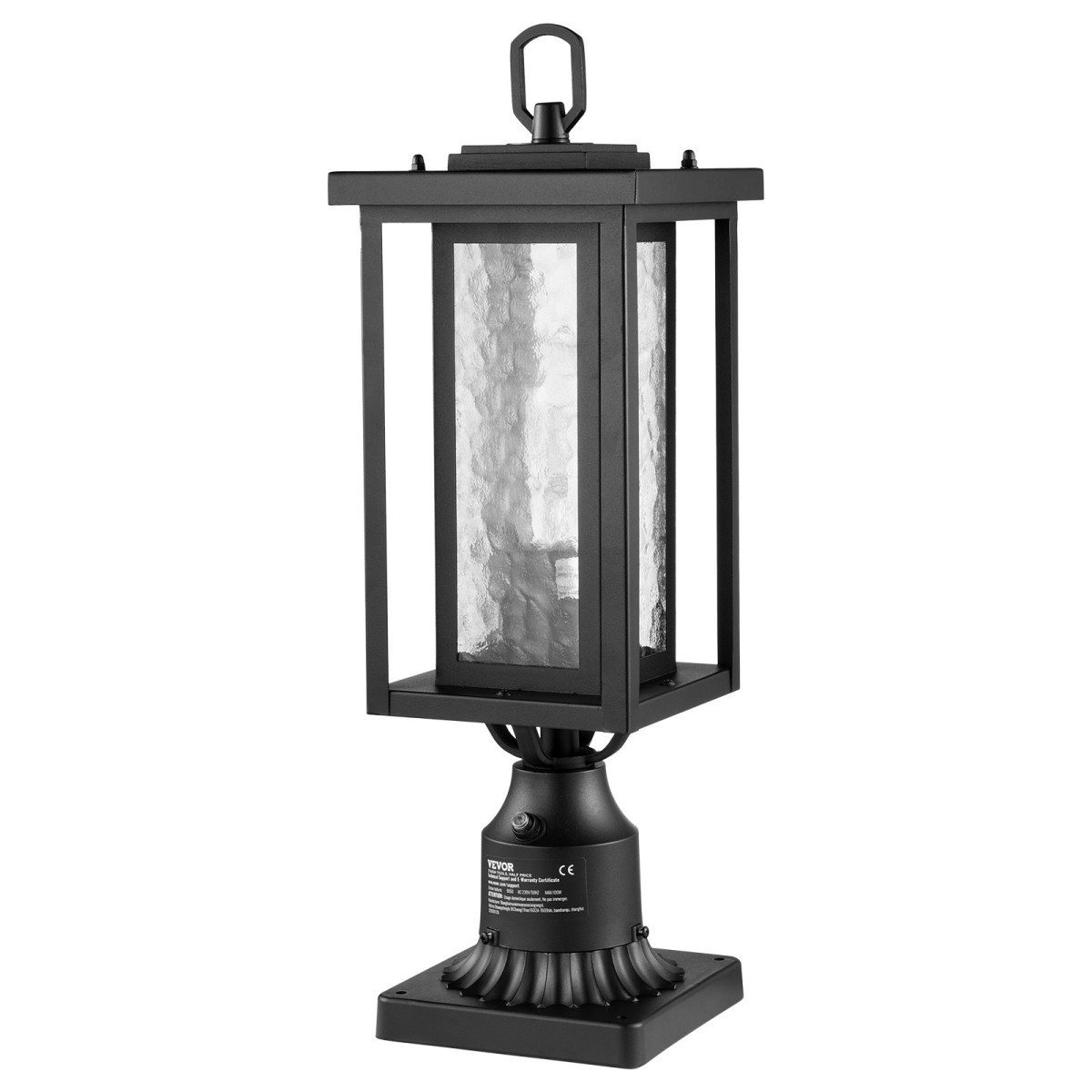 VEVOR 2 Pack Dusk to Dawn Outdoor Post Light, 450 mm, Αδιάβροχα φωτιστικά Post με 3,5 in Pier Mount Base Glass Shade, Αλεξικέραυνο Εξωτερικό Φωτιστικό Στήλης Πόλου για Patio Garden Pathway