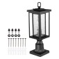 VEVOR 2 Pack Dusk to Dawn Outdoor Post Light, 450 mm, Αδιάβροχα φωτιστικά Post με 3,5 in Pier Mount Base Glass Shade, Αλεξικέραυνο Εξωτερικό Φωτιστικό Στήλης Πόλου για Patio Garden Pathway
