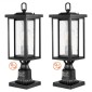 VEVOR 2 Pack Dusk to Dawn Outdoor Post Light, 450 mm, Αδιάβροχα φωτιστικά Post με 3,5 in Pier Mount Base Glass Shade, Αλεξικέραυνο Εξωτερικό Φωτιστικό Στήλης Πόλου για Patio Garden Pathway