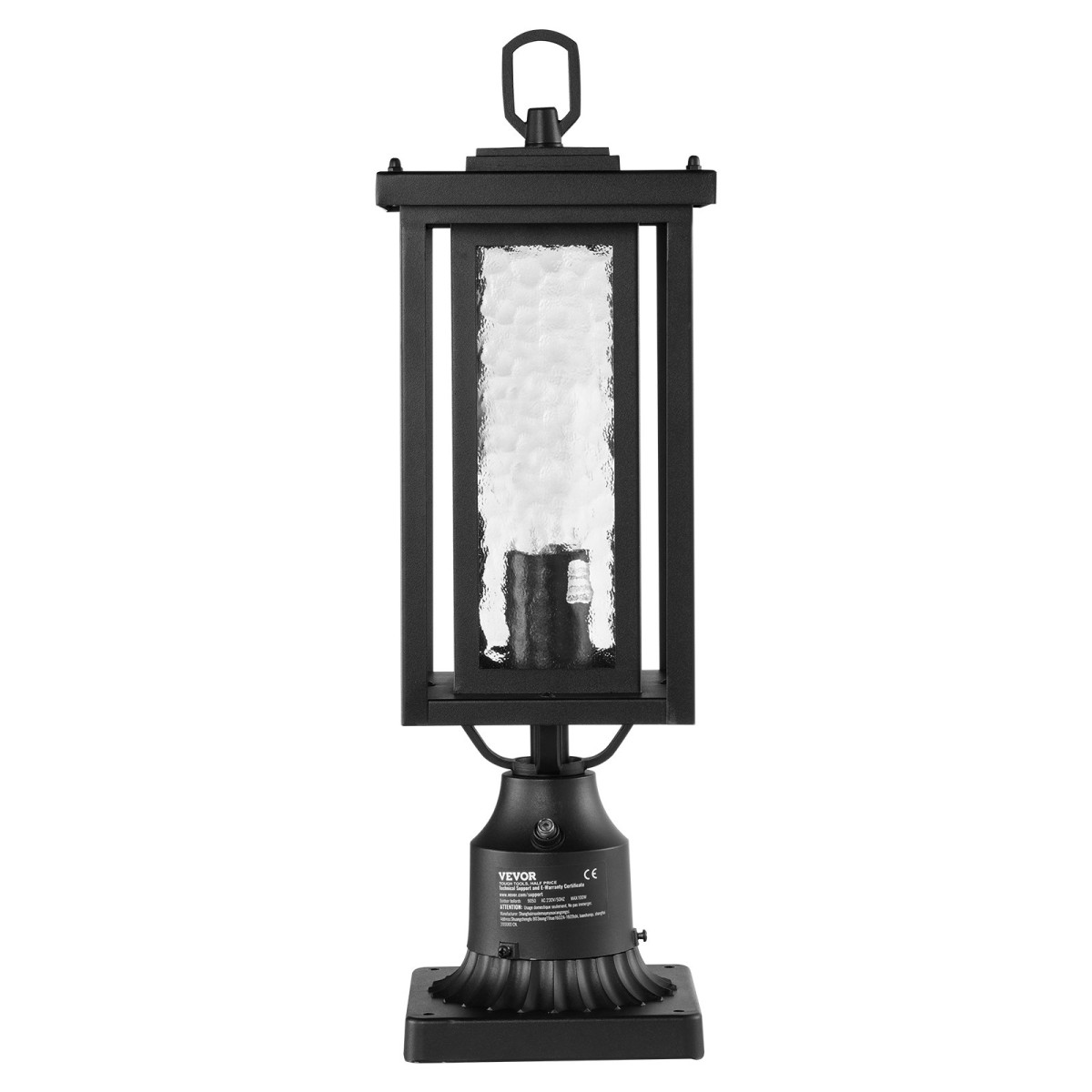 VEVOR 2 Pack Dusk to Dawn Outdoor Post Light, 450 mm, Αδιάβροχα φωτιστικά Post με 3,5 in Pier Mount Base Glass Shade, Αλεξικέραυνο Εξωτερικό Φωτιστικό Στήλης Πόλου για Patio Garden Pathway