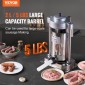 VEVOR Manual Sausage Stuffer, 2 L / 5 LBS Vertical Sausage Machine with G-type Clamp, Food-Grade 304 Stainless Steel Barrel with 2 Stuffing Tube, for Home Kitchen Restaurant Commercial