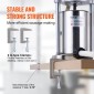 VEVOR Manual Sausage Stuffer, 2 L / 5 LBS Vertical Sausage Machine with G-type Clamp, Food-Grade 304 Stainless Steel Barrel with 2 Stuffing Tube, for Home Kitchen Restaurant Commercial