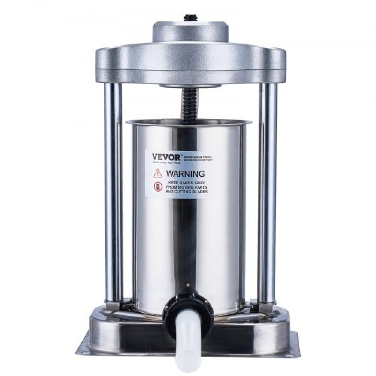 VEVOR Manual Sausage Stuffer, 2 L / 5 LBS Vertical Sausage Machine with G-type Clamp, Food-Grade 304 Stainless Steel Barrel with 2 Stuffing Tube, for Home Kitchen Restaurant Commercial