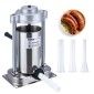 VEVOR Manual Sausage Stuffer, 2 L / 5 LBS Vertical Sausage Machine with G-type Clamp, Food-Grade 304 Stainless Steel Barrel with 2 Stuffing Tube, for Home Kitchen Restaurant Commercial