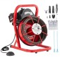 Μηχάνημα καθαρισμού αποχέτευσης VEVOR 50FT x 3/8 ιντσών, χειροκίνητη τροφοδοσία Sewer Snake Auger, Ηλεκτρικό μηχάνημα καθαρισμού αποχέτευσης 250W με 4 κόφτες & διακόπτη ποδιών που ενεργοποιείται με αέρα για σωλήνες 2" έως 4"
