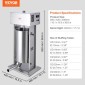 VEVOR Electric Sausage Stuffer, 25 L / 55 LBS Vertical Meat Stuffer, Motor 400W, Stepless Speed ​​Control and Foot Pedal, κατασκευασμένο από ανοξείδωτο ατσάλι 304 ποιότητας τροφίμων, 5 σωλήνες γέμισης για το σπίτι, επαγγελματικό