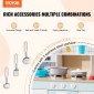 VEVOR Play Kitchen for Kids, Ξύλινο Σετ Κουζίνας Παιχνιδιού με Φώτα και Ήχους, Μικρή Κουζίνα με παγομηχανή, Φούρνος, Νιπτήρας, Φούρνοι μικροκυμάτων, Ψυγείο και Σκεύη και Αξεσουάρ Φρούτων για Μικρά παιδιά, Λευκό